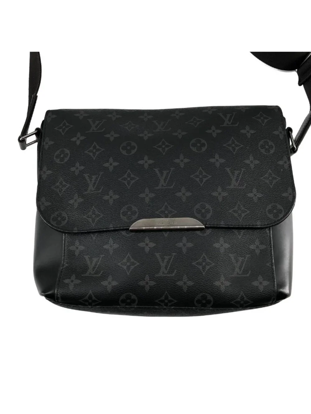 Louis Vuitton Monogram Eclipse Messenger PM Shoulder Bag Black